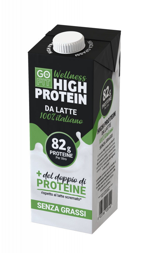 Latte proteico Go For Fit con 82 grammi di proteine per litro senza grassi