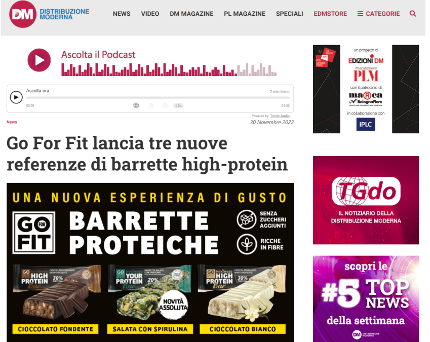 Barrette proteiche Go For Fit, barrette proteiche al cioccolato fondente, barrette proteiche al cioccolato bianco, barretta proteica salata, superfoods