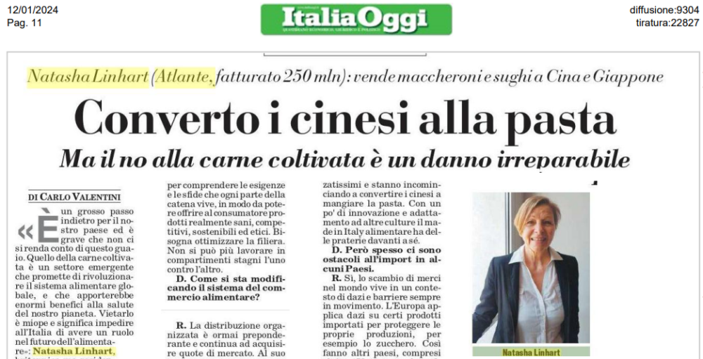 Articolo Italia Oggi Natasha Linhart Atlante 