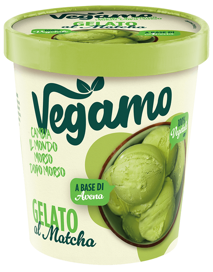 Pack del Gelato Vegamo Matcha da 300g, gusto classico vegetale