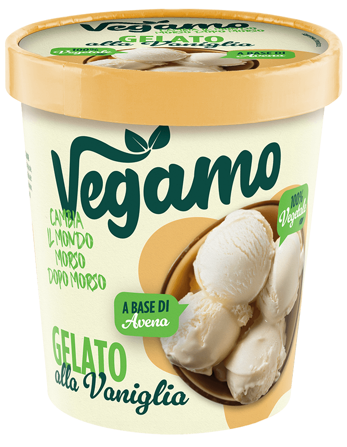 Pack del Gelato Vegamo Avena & Vaniglia da 300g, gusto classico vegetale