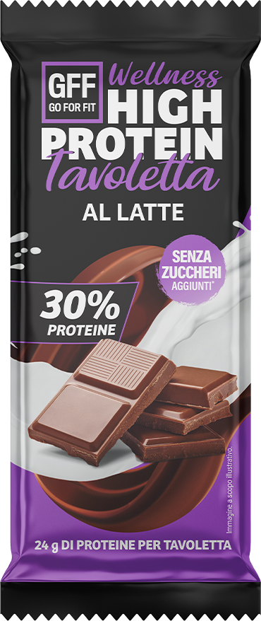 Tavoletta al latte GFF con 30% proteine e senza zuccheri