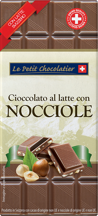 Tavoletta svizzera al latte con nocciole intere