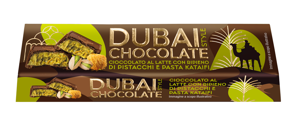 Dubai Chocolate bar with pistachio cream and Kataifi filling